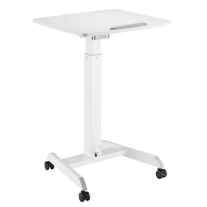 Maclean - Laptoptafel met wielen | Zit-sta bureau in hoogte verstelbaar tot maximaal 113cm 30 graden kantelbaar | Wit