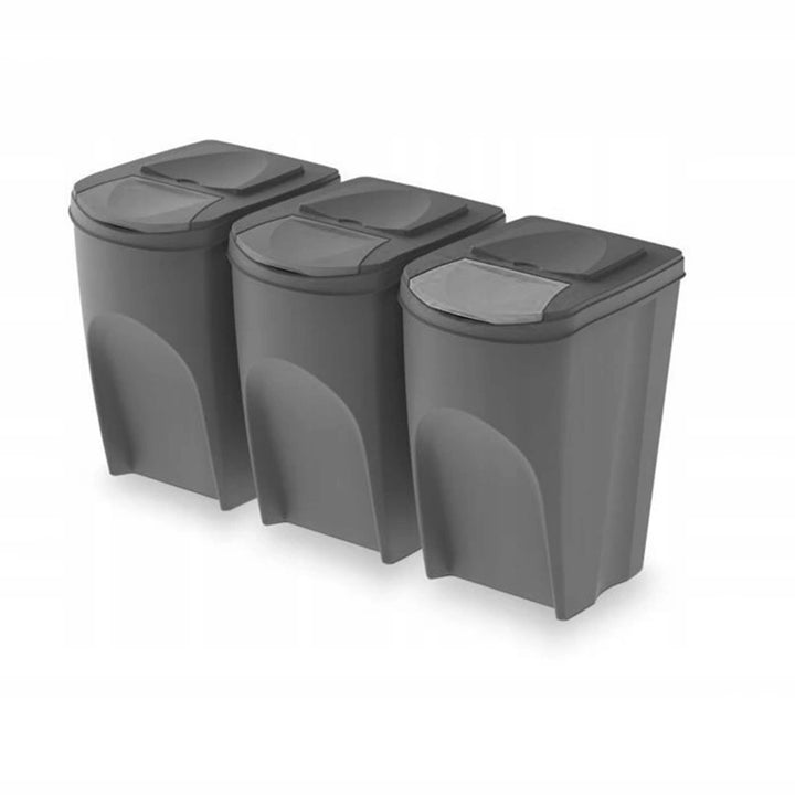 Prosperplast Sortibox set de poubelles 3x25L - Gris