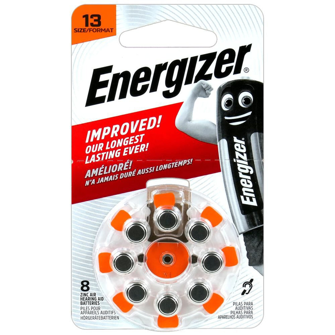 8 x Energizer 13 / PR48 hoortoestelbatterijen