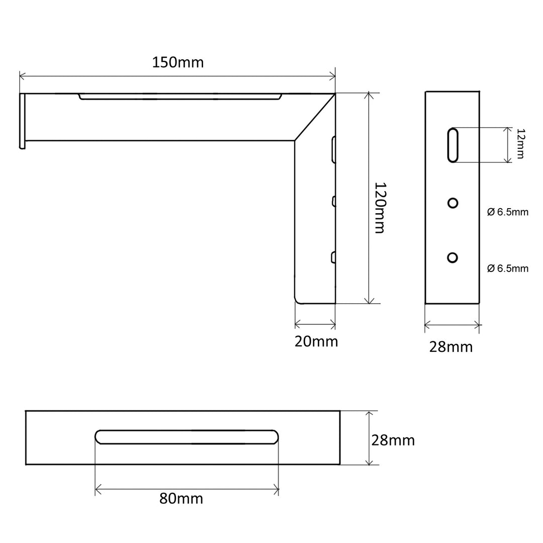 Set van 2 projectieschermhaken Maclean, max. belasting 25KG (voor set), staal