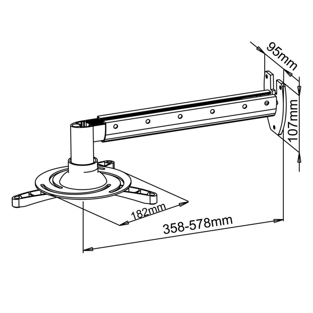 Universele projector muurbevestiging Art P-103 36-58cm