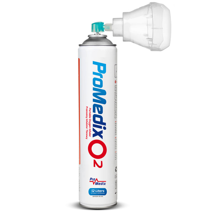 Inhalateur d'oxygène portable dans une canette 99,4% O2 12L Promedix PR-994