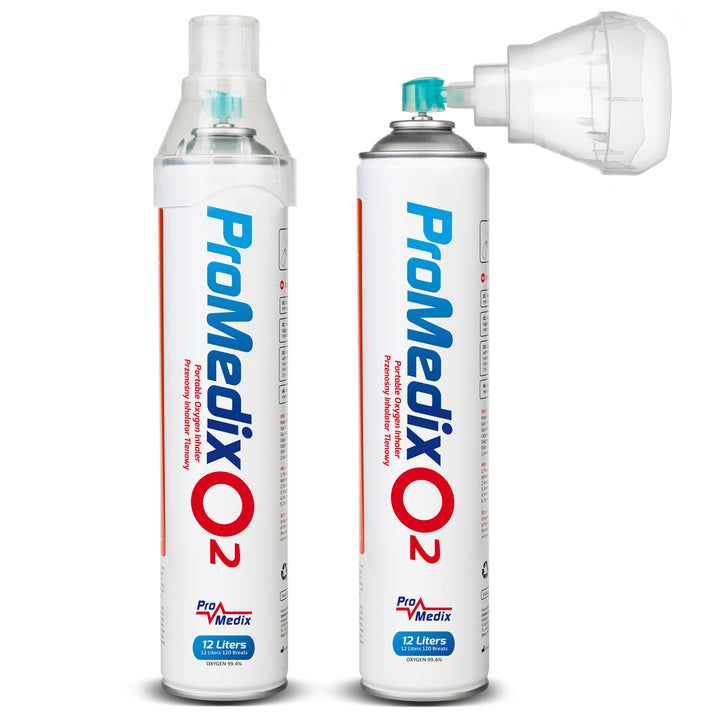 Inhalateur d'oxygène portable dans une canette 99,4% O2 12L Promedix PR-994