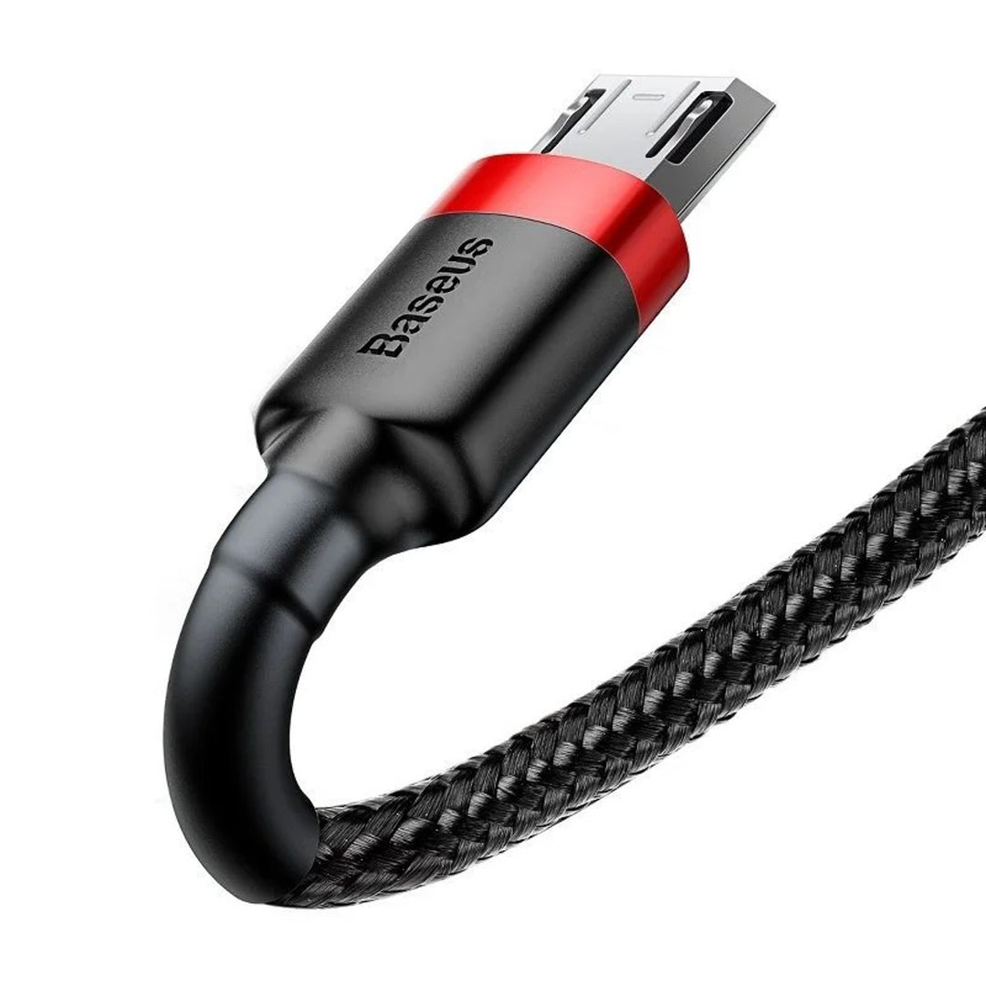 USB/MicroUSB-kabel 2,0m QC3.0 2,4A (CAMKLF-C91) in nylon vlechtwerk