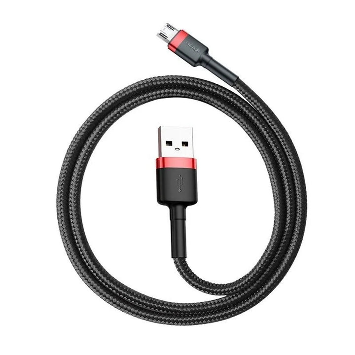 USB/MicroUSB-kabel 2,0m QC3.0 2,4A (CAMKLF-C91) in nylon vlechtwerk