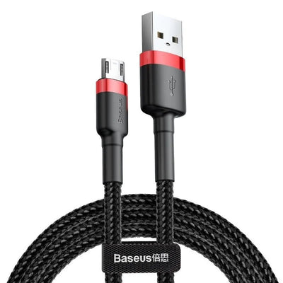 USB/MicroUSB-kabel 2,0m QC3.0 2,4A (CAMKLF-C91) in nylon vlechtwerk