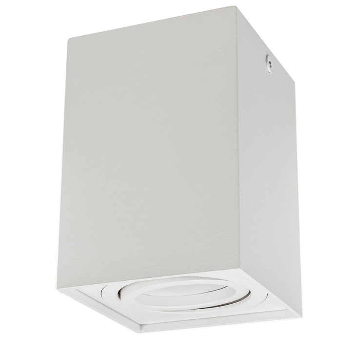 Maclean Energy MCE426 W GU10 - halogeen opbouwspot, wit, 80x80x115mm, vierkant, aluminium