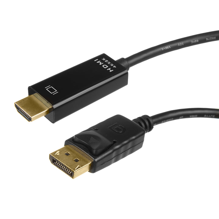 Maclean - MCTV-714 - Display Port (DP) naar HDMI 4K / 30Hz - Aansluitkabel met vergulde aansluitingen - 1,8m - zwart