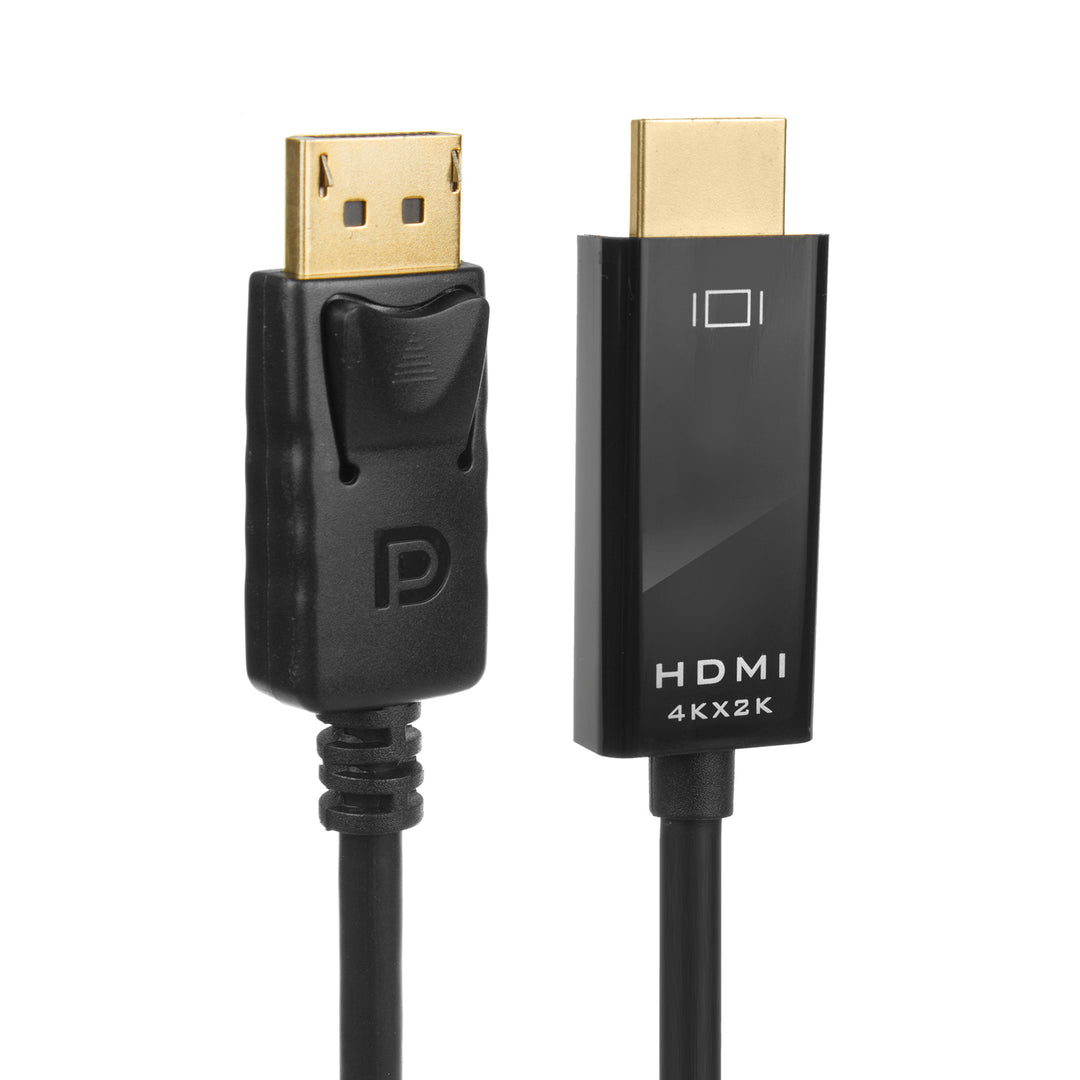 Maclean - MCTV-714 - Display Port (DP) naar HDMI 4K / 30Hz - Aansluitkabel met vergulde aansluitingen - 1,8m - zwart