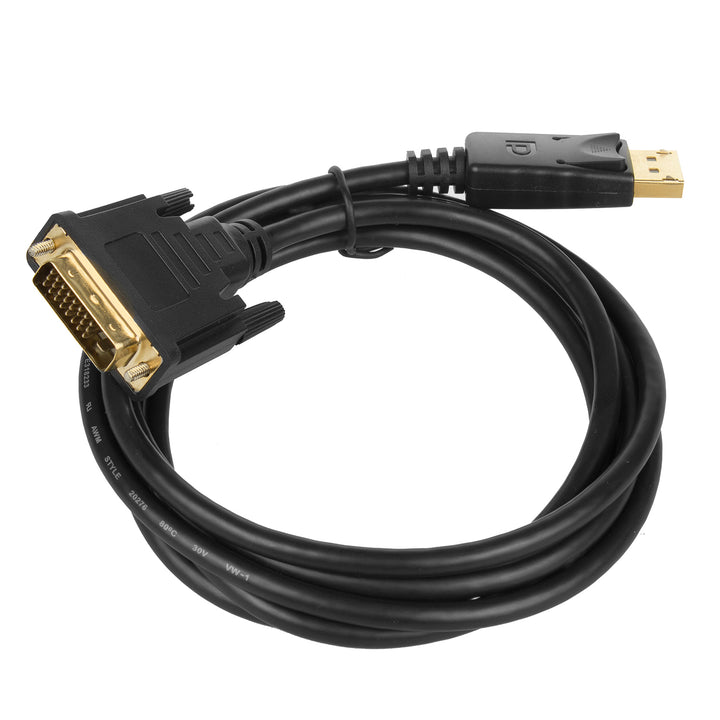 Maclean - MCTV-715 - Câble de connexion Display Port (DP) vers DVI 4K / 30Hz avec connecteurs plaqués or - 1,8m - noir