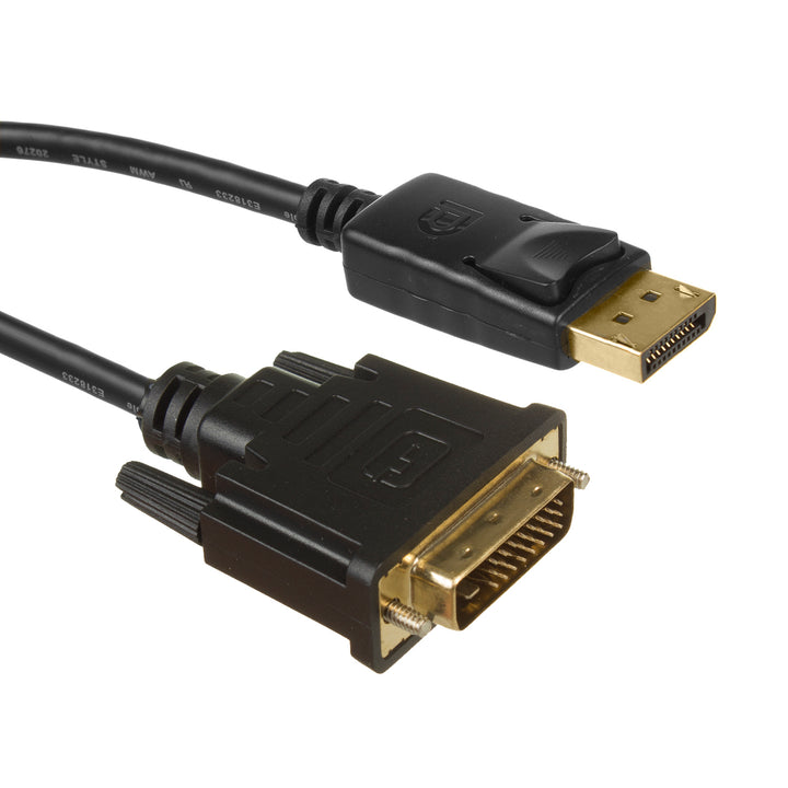 Maclean - MCTV-715 - Câble de connexion Display Port (DP) vers DVI 4K / 30Hz avec connecteurs plaqués or - 1,8m - noir