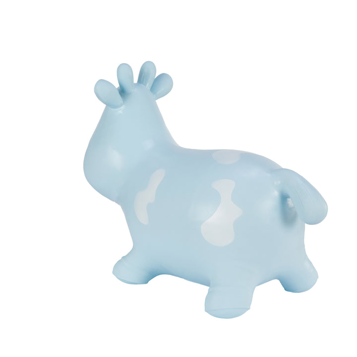 Hoppimals Rubber Jumping Animal Blue Cow + pompe - un plaisir de saut énorme et unique