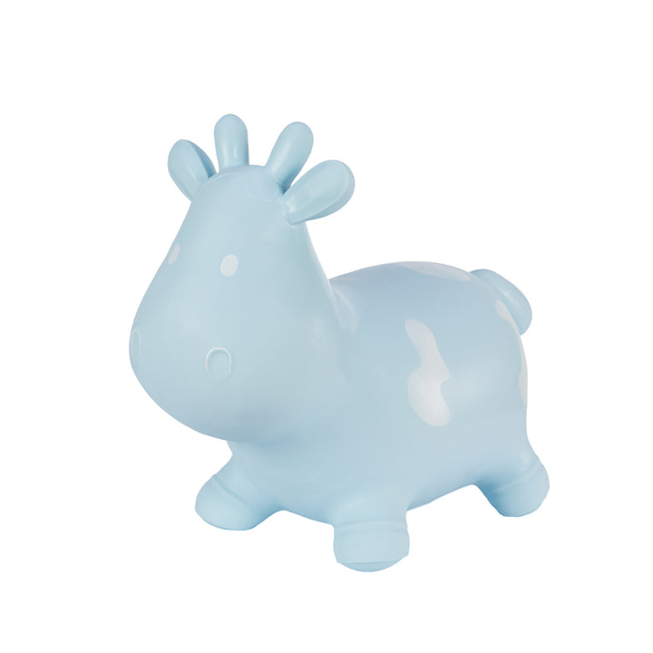 Hoppimals Rubber Jumping Animal Blue Cow + pompe - un plaisir de saut énorme et unique