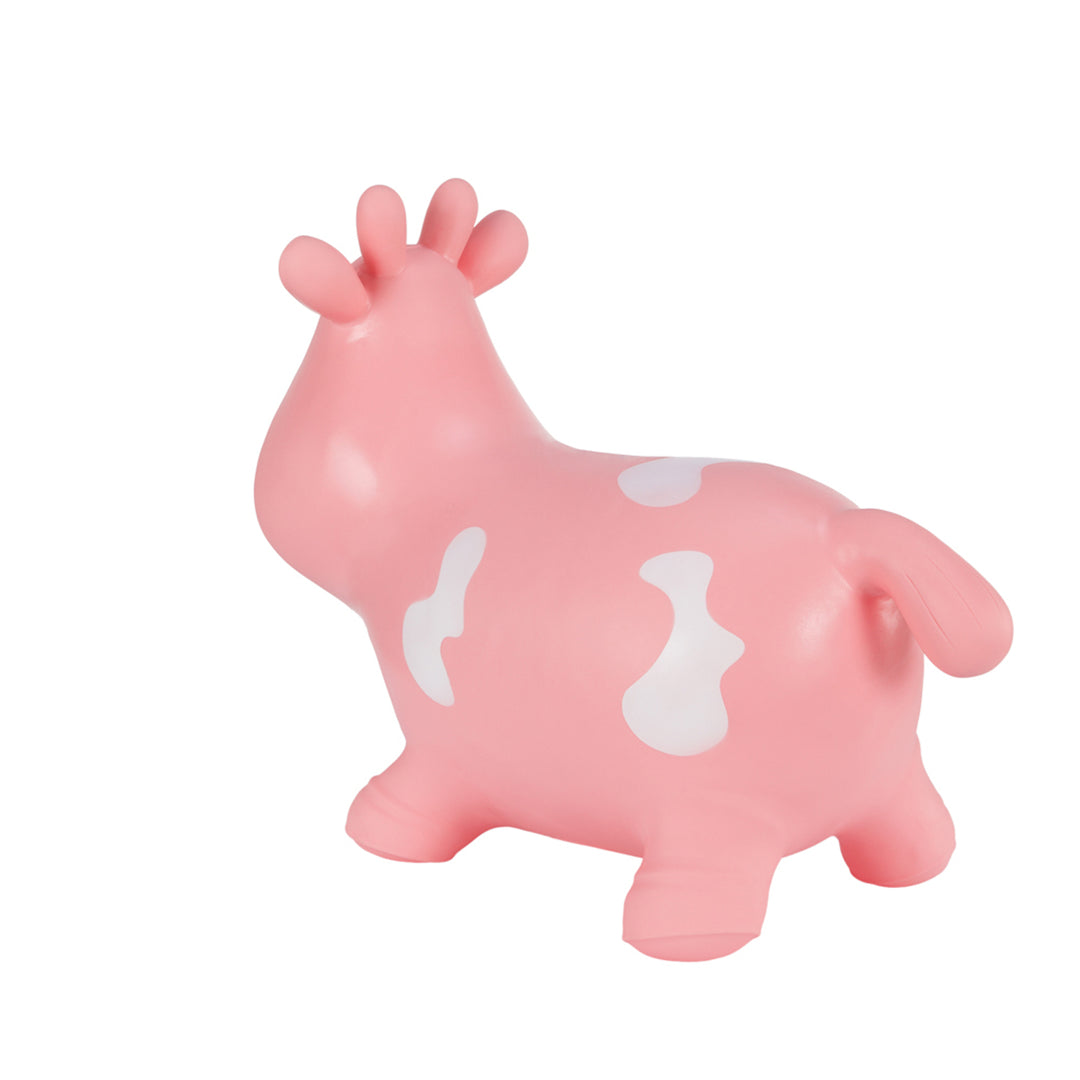 Hoppimals Rubber Jumping Animal Pink Cow + pompe - un plaisir de saut énorme et unique