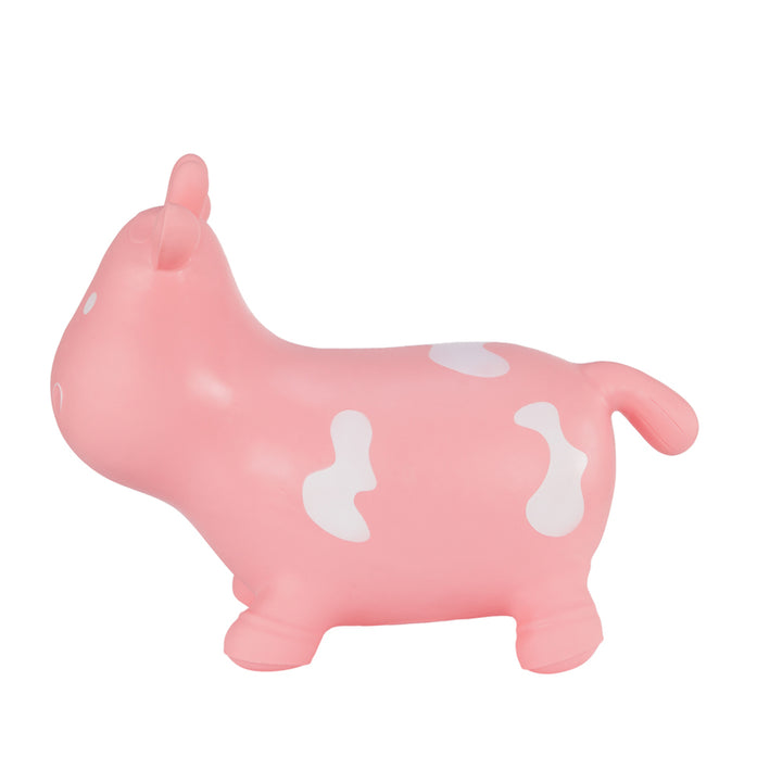 Hoppimals Rubber Jumping Animal Pink Cow + pompe - un plaisir de saut énorme et unique