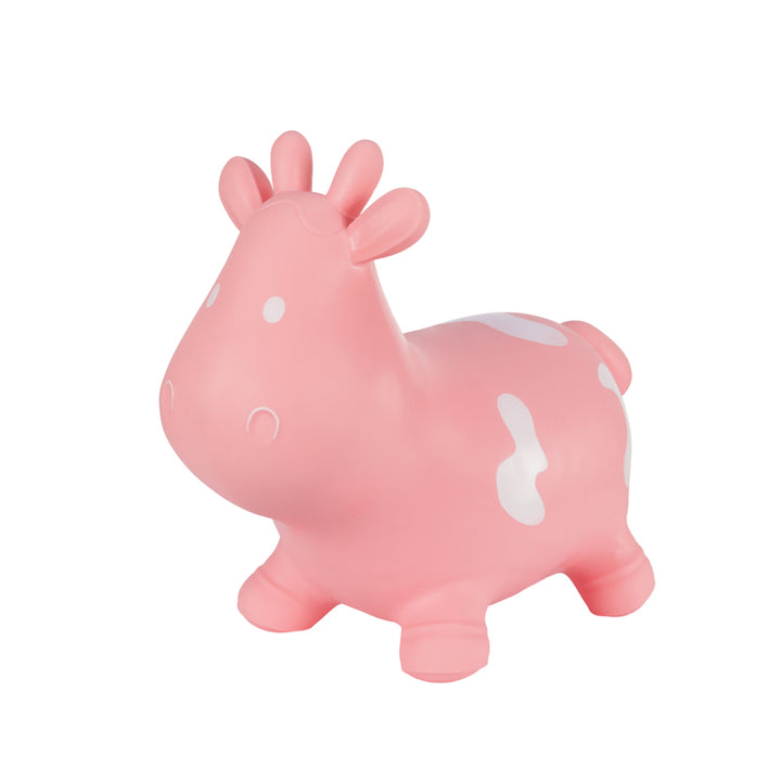 Hoppimals Rubber Jumping Animal Pink Cow + pompe - un plaisir de saut énorme et unique