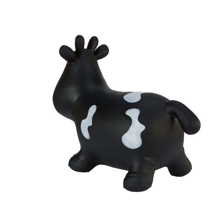 Hoppimals Rubber Jumping Animal Black Cow - un plaisir de saut énorme et unique