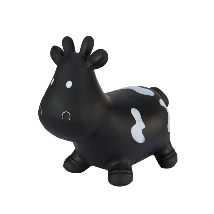 Hoppimals Rubber Jumping Animal Black Cow - un plaisir de saut énorme et unique