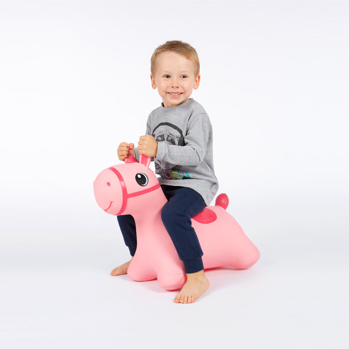 Hoppimals Rubber Jumping Animal Pink Horse - un plaisir de saut énorme et unique