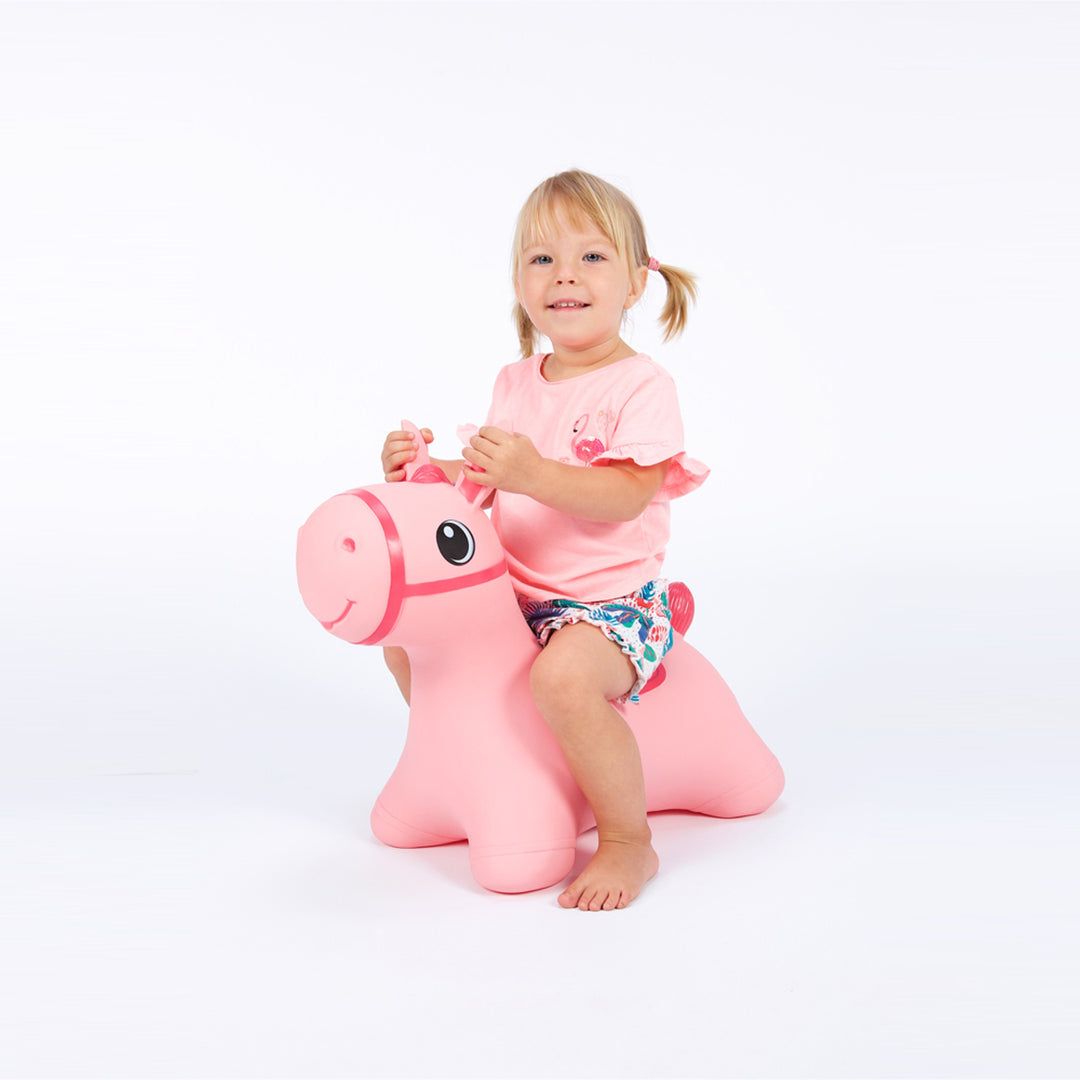 Hoppimals Rubber Jumping Animal Pink Horse - un plaisir de saut énorme et unique