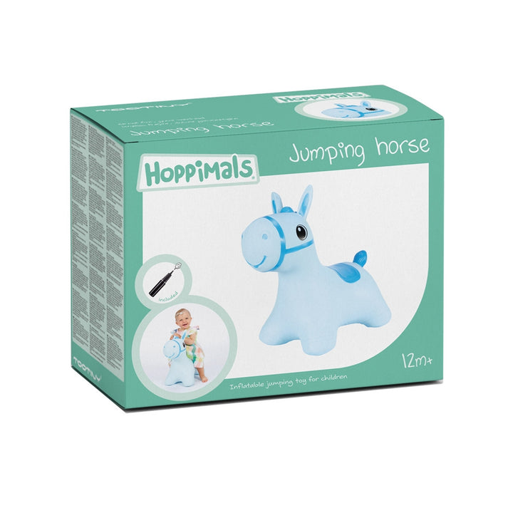 Hoppimals Rubber Jumping Animal Blue Horse - un plaisir de saut énorme et unique