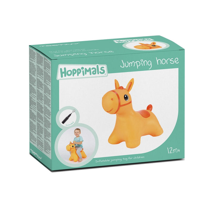 Hoppimals Rubber Jumping Animal Orange Horse - un plaisir de saut énorme et unique