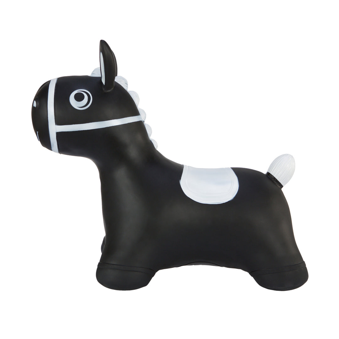 Hoppimals Rubber Jumping Animal Black Horse - un plaisir de saut énorme et unique