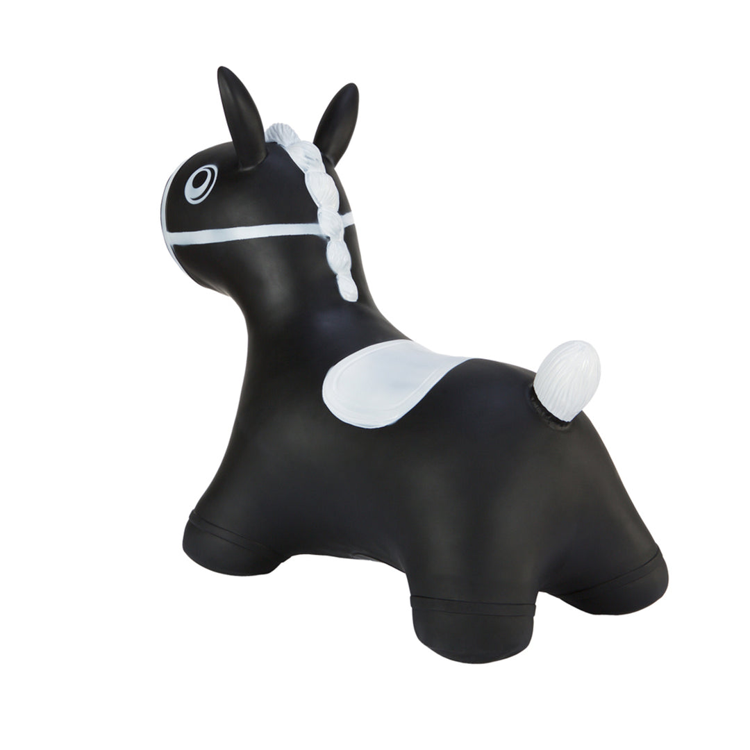 Hoppimals Rubber Jumping Animal Black Horse - un plaisir de saut énorme et unique