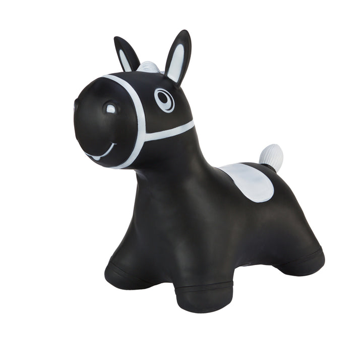 Hoppimals Rubber Jumping Animal Black Horse - un plaisir de saut énorme et unique