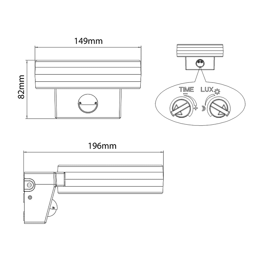 Applique LED Maclean Energy MCE365 avec capteur PIR - PC + ALU, 20W (1700lm) Blanc Neutre 4000K IP65 gris