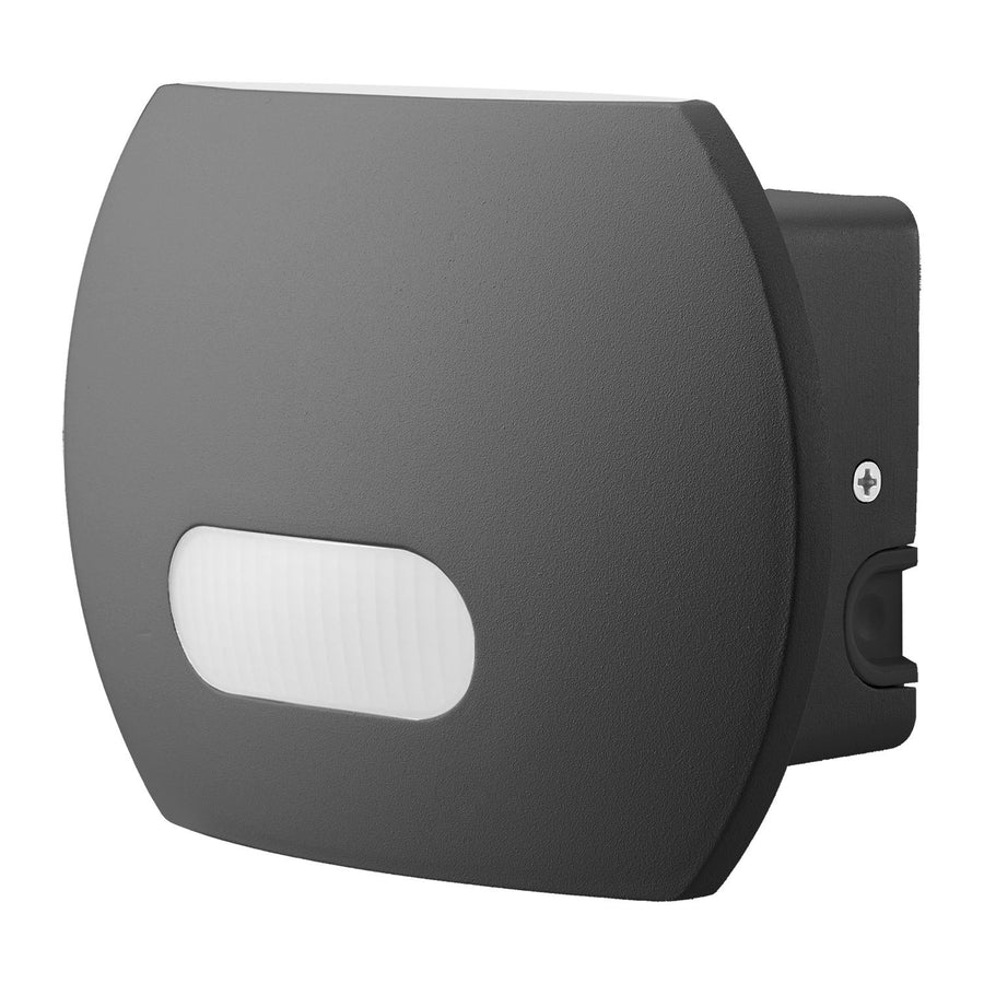 Maclean Energy MCE366 - PC+ALU, 20W (1600lm) Neutraal Witte 4000K IP65 grijze LED wandlamp met PIR sensor