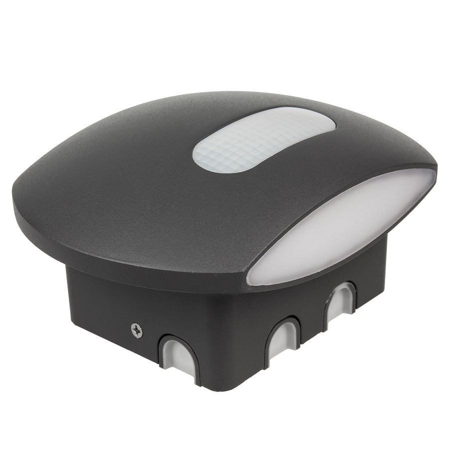 Maclean Energy MCE366 - PC+ALU, 20W (1600lm) Neutraal Witte 4000K IP65 grijze LED wandlamp met PIR sensor