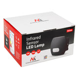 Maclean Energy MCE366 - PC+ALU, 20W (1600lm) Neutraal Witte 4000K IP65 grijze LED wandlamp met PIR sensor