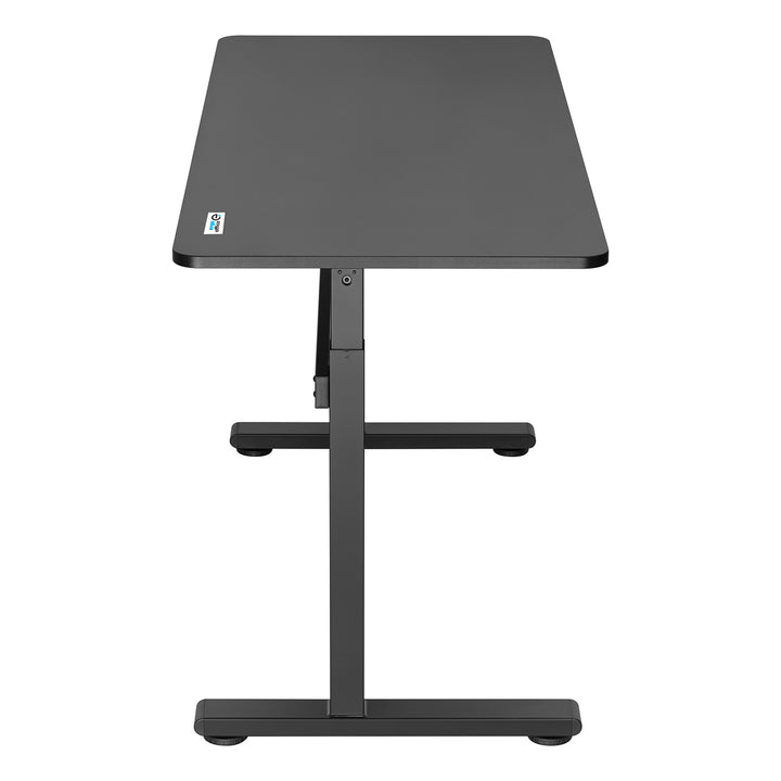 Ergo Office - Zit-sta bureau 140x60cm Handmatig in hoogte verstelbaar bureau max. 117cm | Ergonomische tafel Belastbaar tot 40kg Zwart