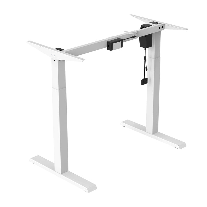 Ergo Office -  Zit-sta bureau - Elektrisch in hoogte verstelbaar bureau max hoogte 123cm - max 70 kg | Zonder tafelblad - Wit, ER-403W