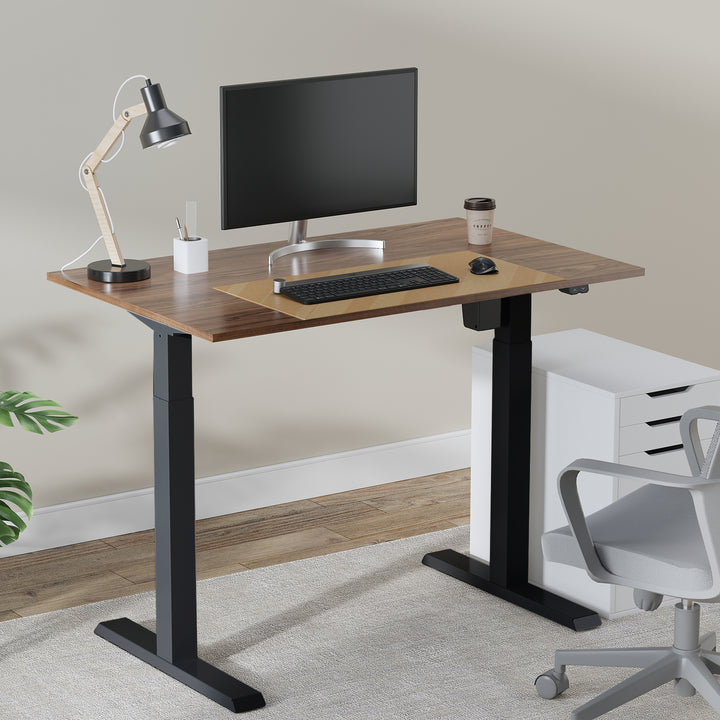 Ergo Office - Zit-sta bureau - Elektrisch in hoogte verstelbaar bureau max hoogte 123cm - max 70 kg | Zonder tafelblad - Zwart