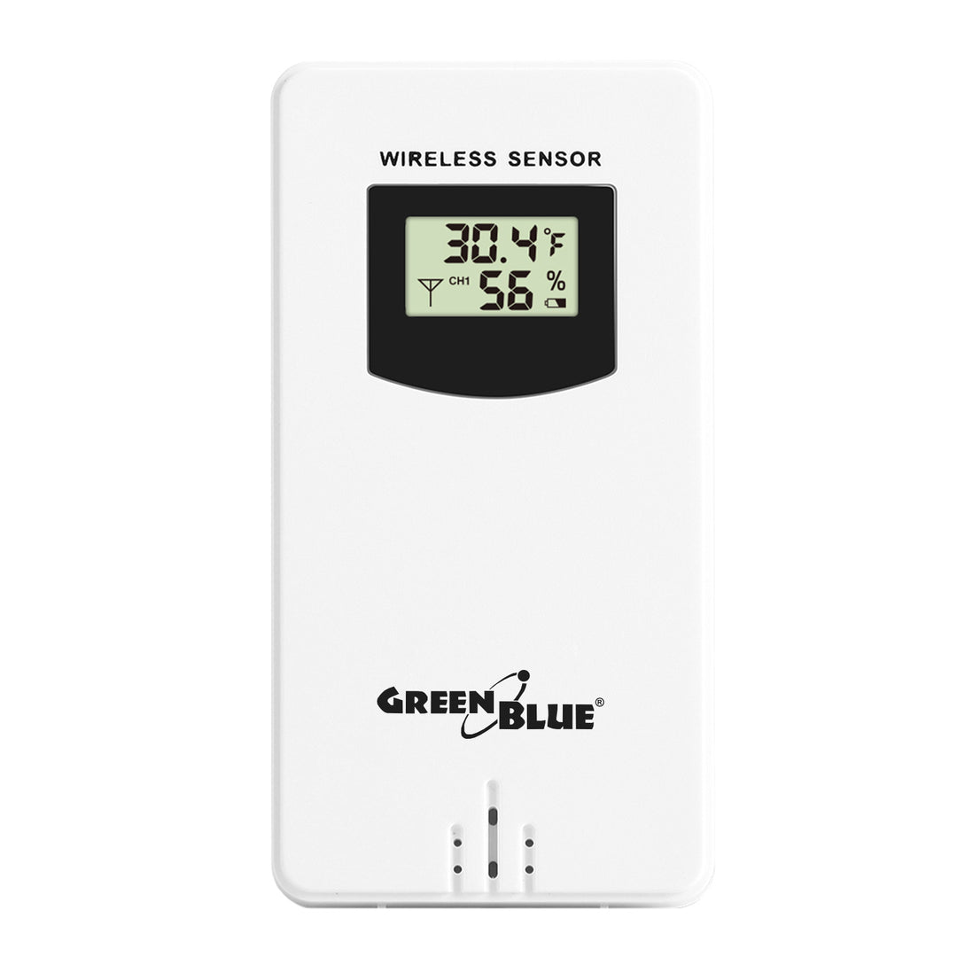 GreenBlue - Station météo sans fil avec chargeur Qi sans fil | Base de lumière d'ambiance - Thermomètre intérieur et extérieur à capteur externe - Blanc