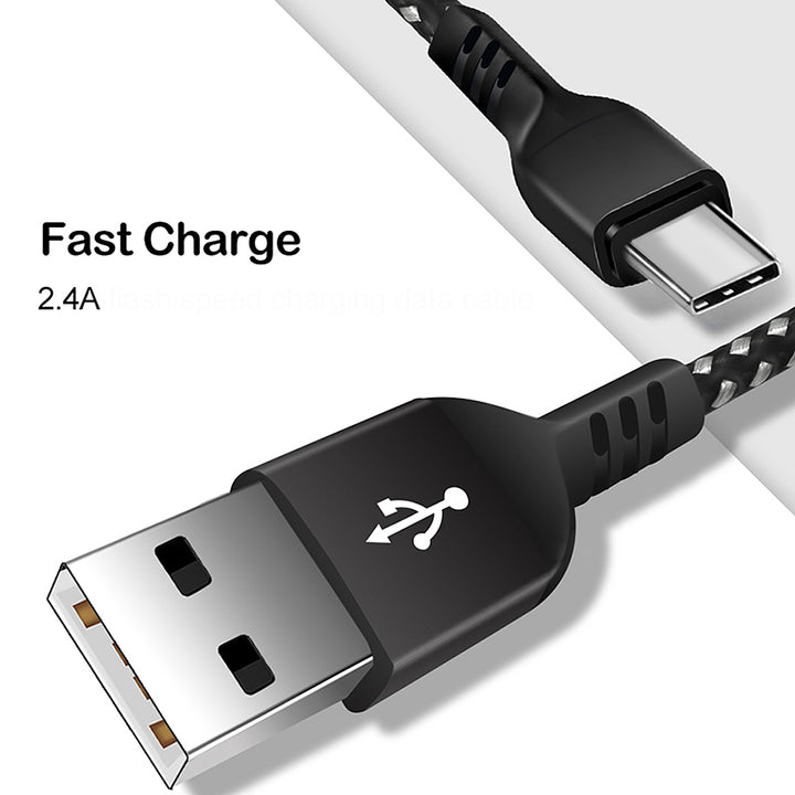 USB C-kabel ondersteunt Fast Charge 2,4 A Maclean Energy MCE471 zwart, 1 m 5V / 2,4 A - datatransmissie