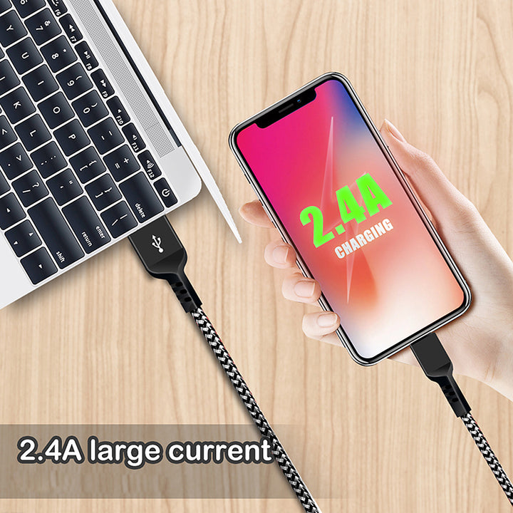 Maclean  MicroUSB-kabel ondersteunt Fast Charge 2,4 A Energy MCE473 1 m 5V / 2,4 A - datatransmissie Zwart