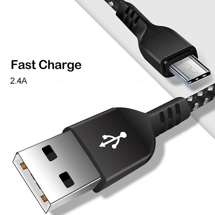 Maclean  MicroUSB-kabel ondersteunt Fast Charge 2,4 A Energy MCE473 1 m 5V / 2,4 A - datatransmissie Zwart