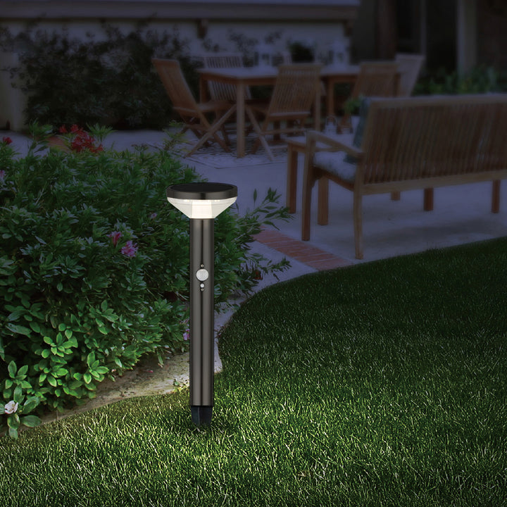 Maclean / LED - solar tuinlamp met sensor - Kleur Zwart