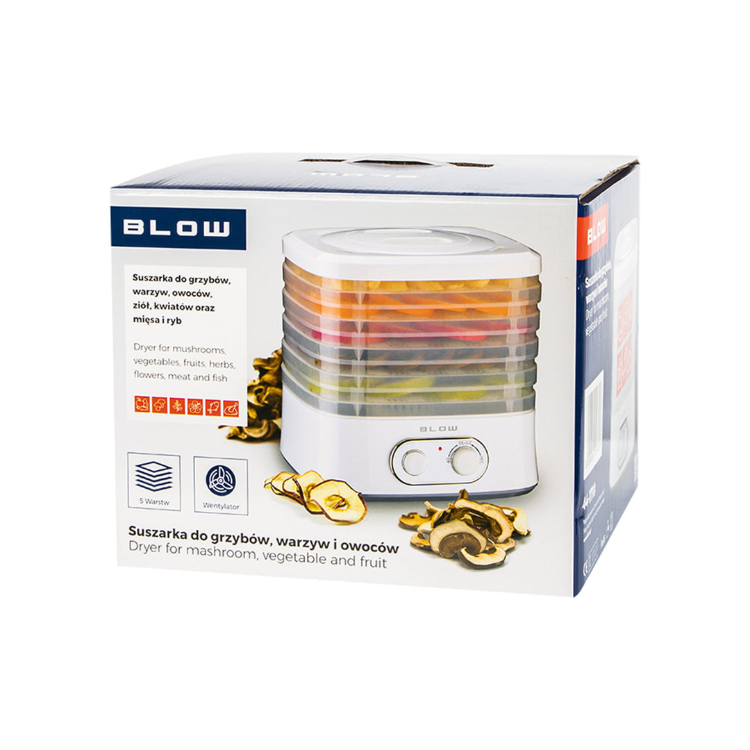 Blow 44-171# - Voedseldroger voor paddenstoelen, groenten, fruit, vlees en vis - 240W - 5 lagen