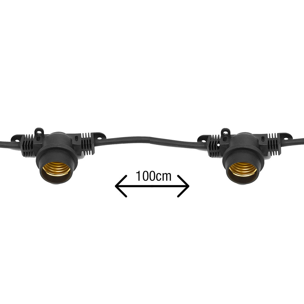 Maclean Energy - MCE410 - Tuinverlichting - Decorative lichtsnoer 10m - Lichtslinger voor 10x lichtbronnen E27 binnen/buiten (zonder gloeilampen)