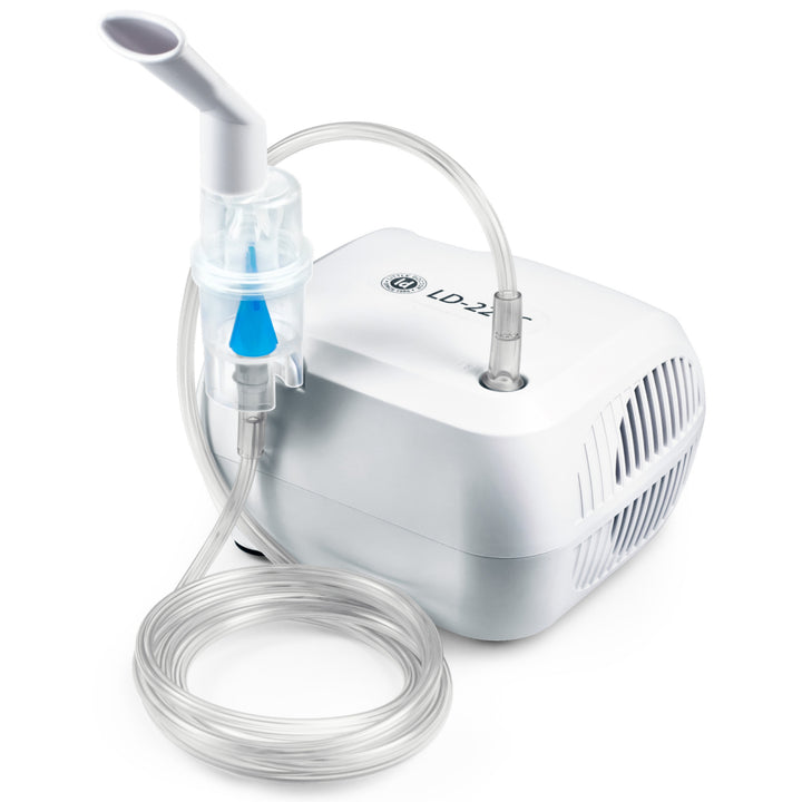 Little Doctor LD-220C Inhalator voor kinderen en volwassenen, aerosol-therapie, vernevelaar, inhalatiecompressor, 55 dB, wit