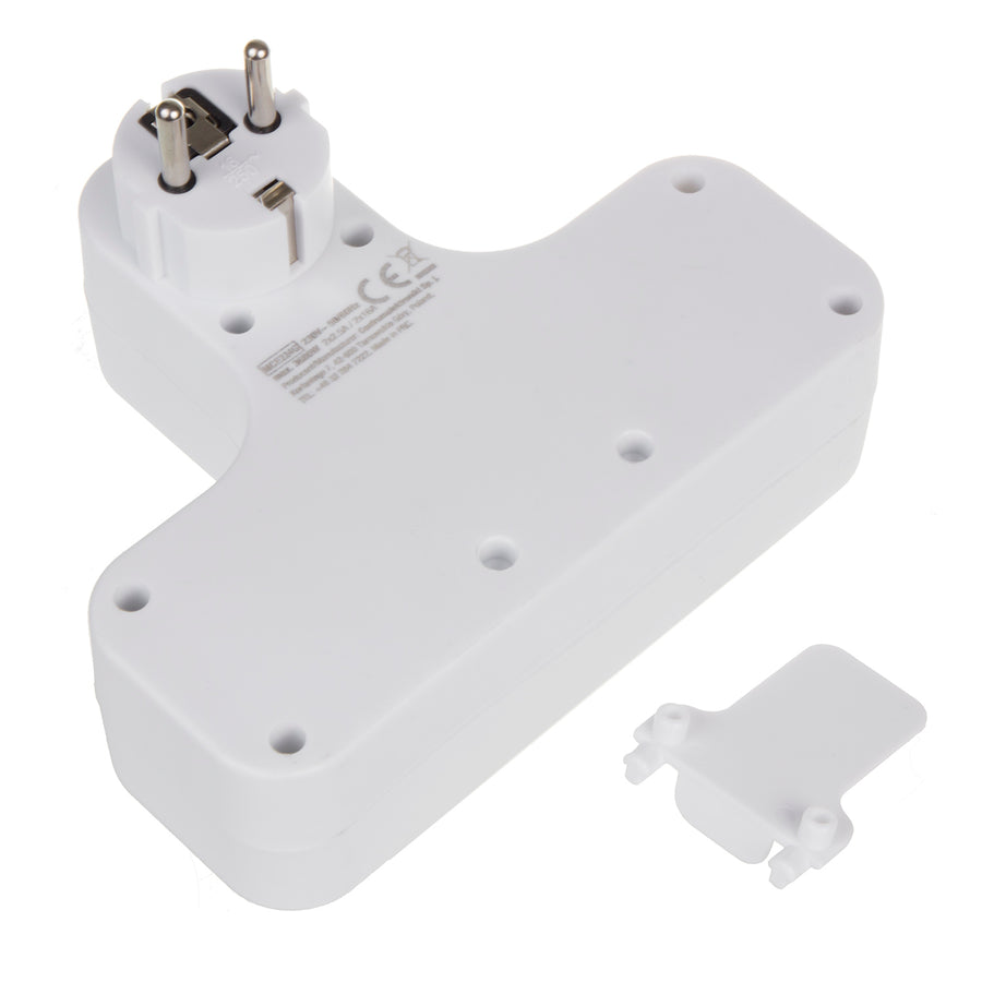 Maclean MCE224 Stopcontact Viervoudig met aan/uit schakelaar Stabilisatievoet Schuko type, 2x2.5A, 2x16A
