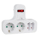 Maclean MCE224 Stopcontact Viervoudig met aan/uit schakelaar Stabilisatievoet Schuko type, 2x2.5A, 2x16A