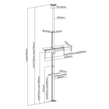 Telescopische tv-houder, plafond en vloer met plank Maclean MC-791N 37 "-70", max. 30 kg