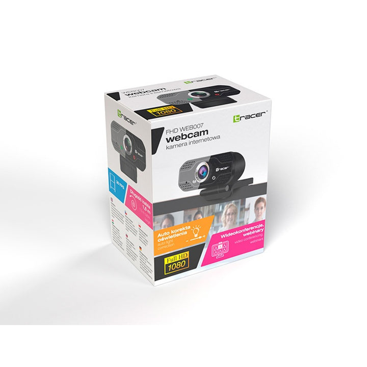 Tracer - WEB007 - USB webcam met microfoon FullHD 30 fps 120 ° gezichtsveld Lichtcorrectie Home office streaming camera ...