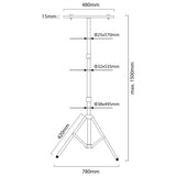 Maclean MCE583 statief voor schijnwerpers bouwspot werklamp schijnwerper statief bouwspot statief telescoop 62-150cm