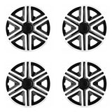 Set 14" ACTION wieldoppen Doublecolor wit/zwart 4 stuks